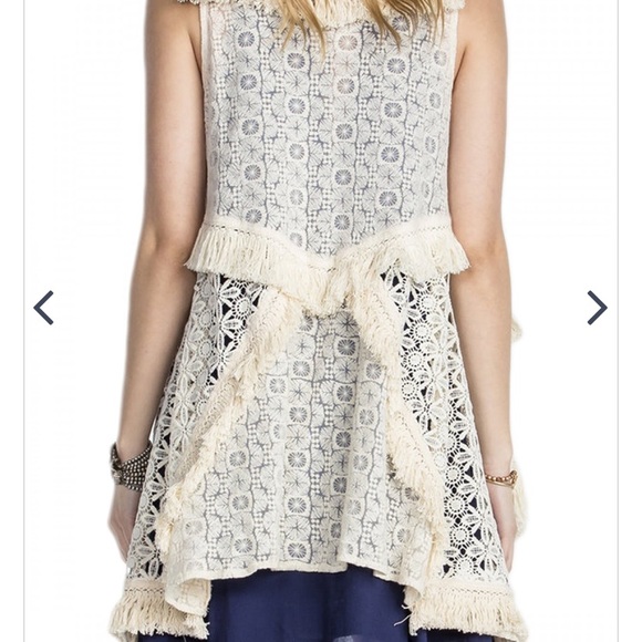 Miss Me Tops - Miss Me Sahara Boho Kimono Vest with Fringe NWT